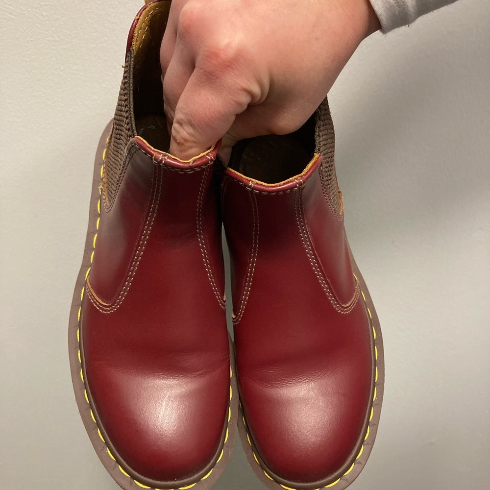 Doc Martens Made in England Maroon Chelsea Boots (SIZE 6)